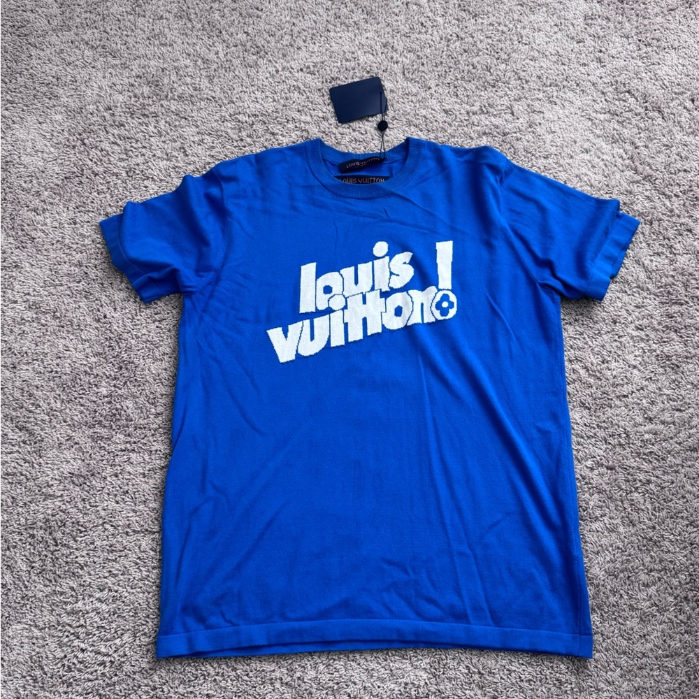 Men’s knit Blue Logo Graphic Tee